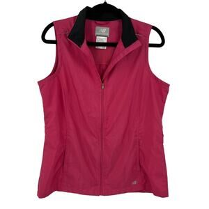 New Balance Pink Lightweight Running Vest Zippered‎ Collared Vented Back Medium